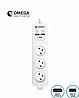 רב שקע 3 שקעים עם 2A USB+TYPE-C וכבל 1 מ